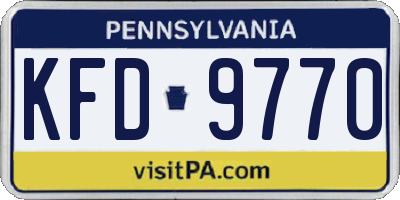 PA license plate KFD9770