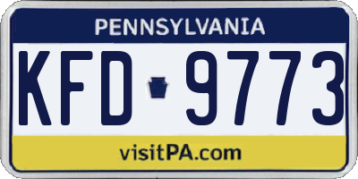 PA license plate KFD9773