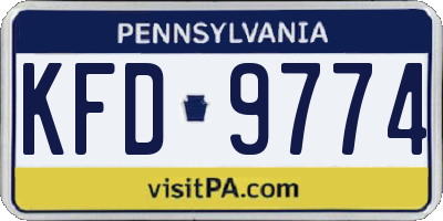 PA license plate KFD9774
