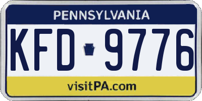 PA license plate KFD9776