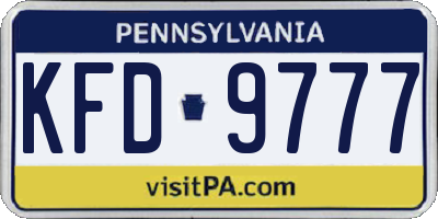 PA license plate KFD9777