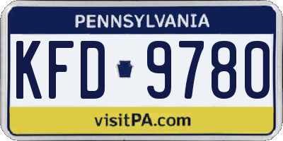 PA license plate KFD9780