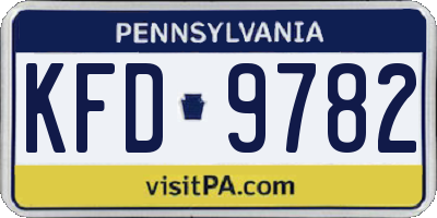 PA license plate KFD9782