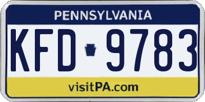 PA license plate KFD9783