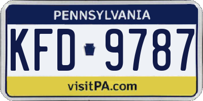 PA license plate KFD9787