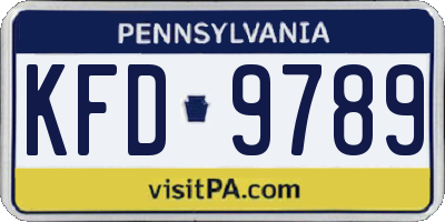 PA license plate KFD9789