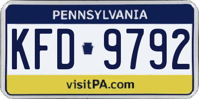 PA license plate KFD9792