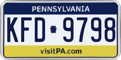 PA license plate KFD9798