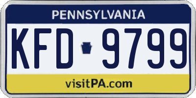 PA license plate KFD9799