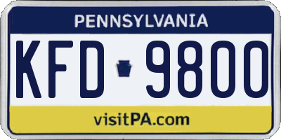 PA license plate KFD9800