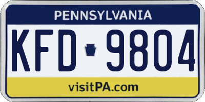 PA license plate KFD9804