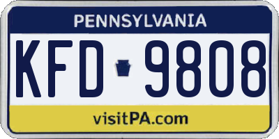 PA license plate KFD9808