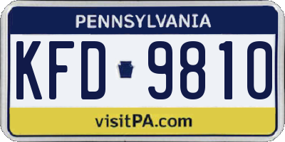 PA license plate KFD9810