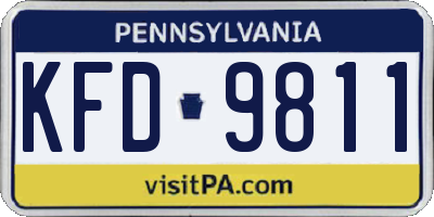 PA license plate KFD9811