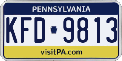 PA license plate KFD9813