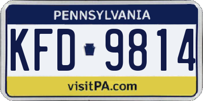 PA license plate KFD9814