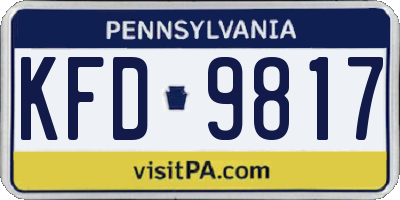 PA license plate KFD9817