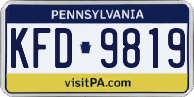 PA license plate KFD9819