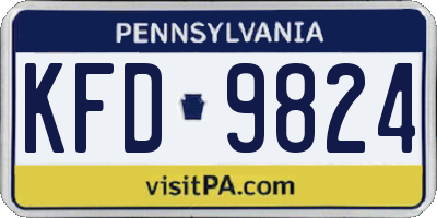 PA license plate KFD9824