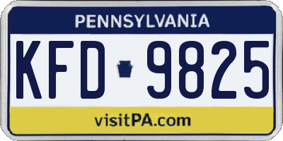 PA license plate KFD9825