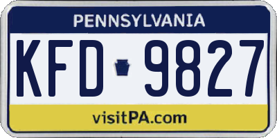 PA license plate KFD9827