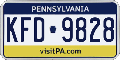 PA license plate KFD9828