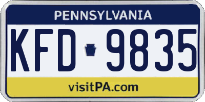 PA license plate KFD9835