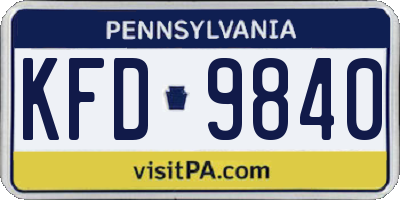 PA license plate KFD9840