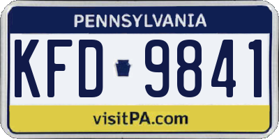 PA license plate KFD9841