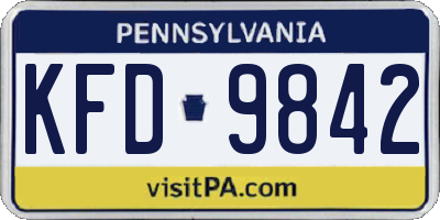 PA license plate KFD9842