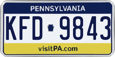 PA license plate KFD9843