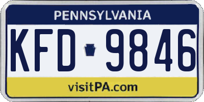 PA license plate KFD9846