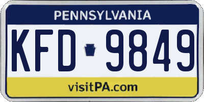 PA license plate KFD9849