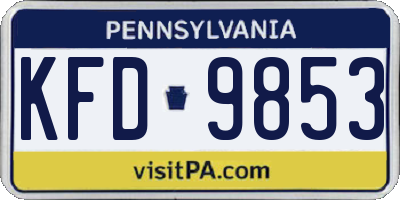 PA license plate KFD9853
