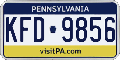 PA license plate KFD9856