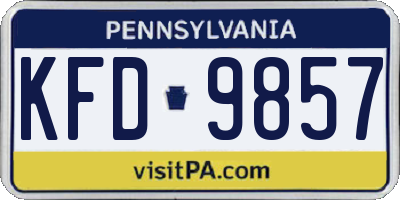 PA license plate KFD9857