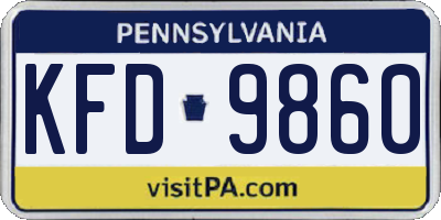 PA license plate KFD9860