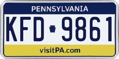 PA license plate KFD9861