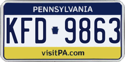 PA license plate KFD9863