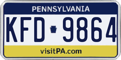 PA license plate KFD9864