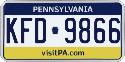 PA license plate KFD9866
