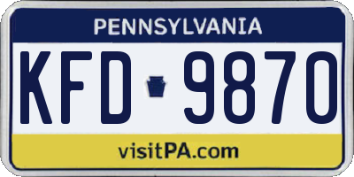 PA license plate KFD9870