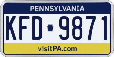 PA license plate KFD9871