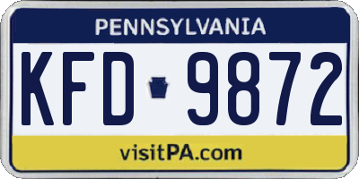 PA license plate KFD9872
