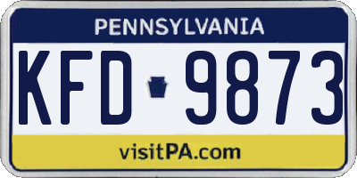 PA license plate KFD9873