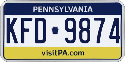 PA license plate KFD9874