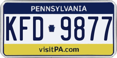 PA license plate KFD9877