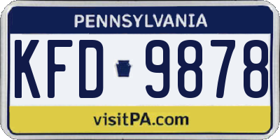 PA license plate KFD9878