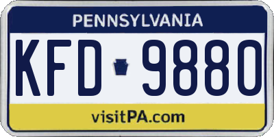 PA license plate KFD9880