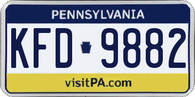 PA license plate KFD9882